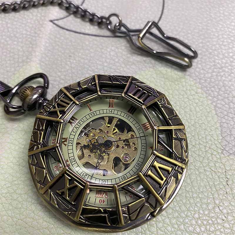 Antique mechanical pocket watch stainless steel