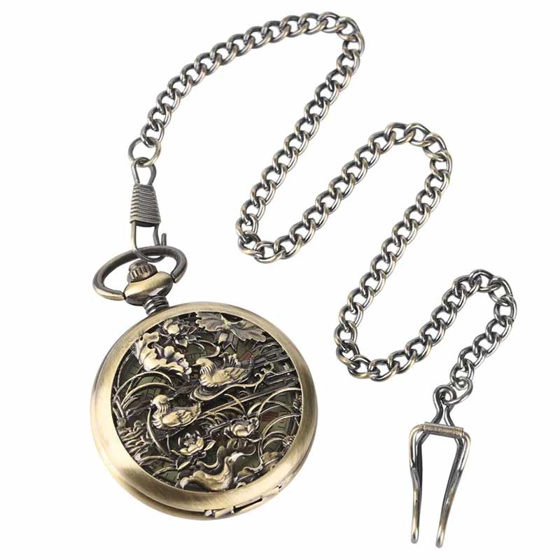 Antique vintage pocket watch and chain