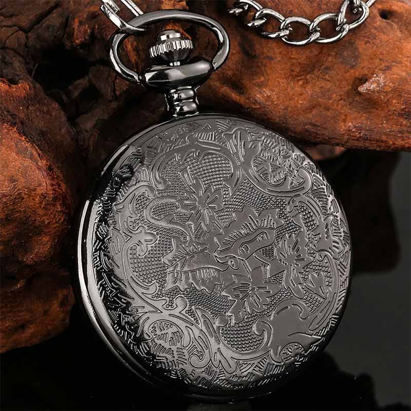 Black pocket watch back