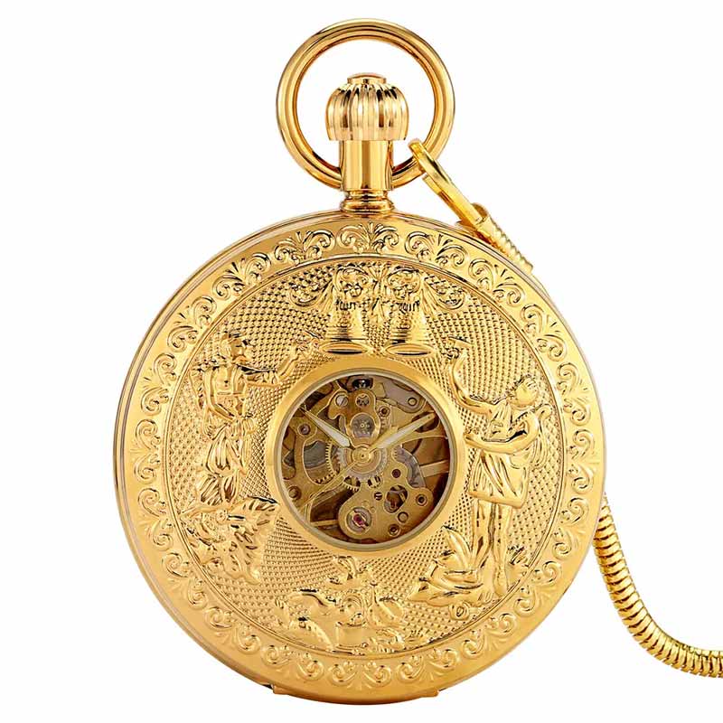 Double hunter gold pocket watch for sale