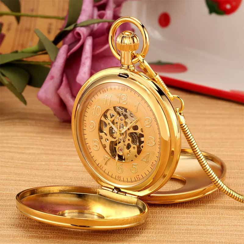 Double hunter gold pocket watch