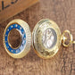 Gold half hunter pocket watch stainless steel