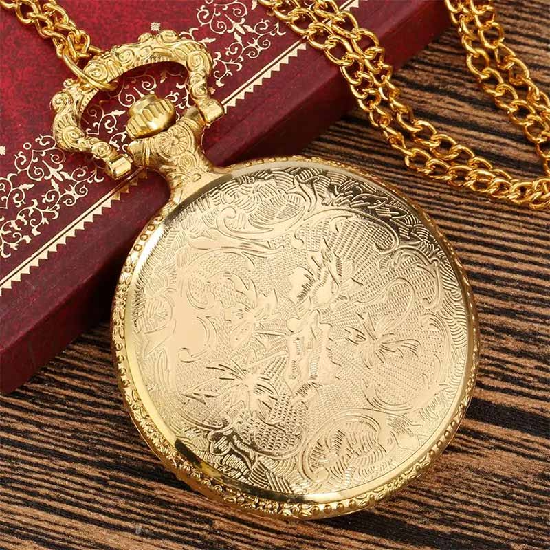 Gold masonic pocket watch back