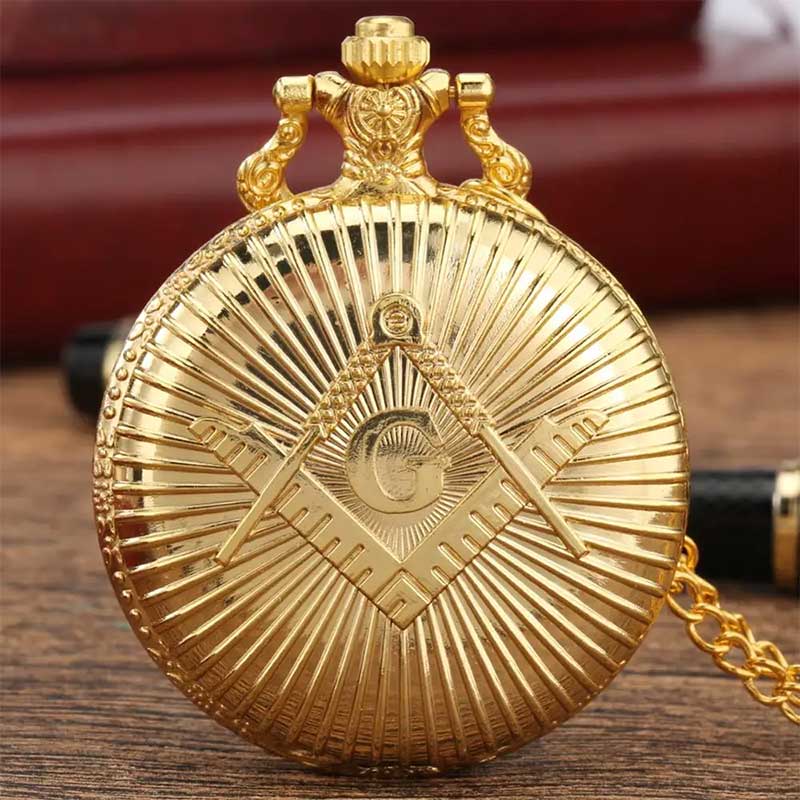 Gold masonic pocket watch