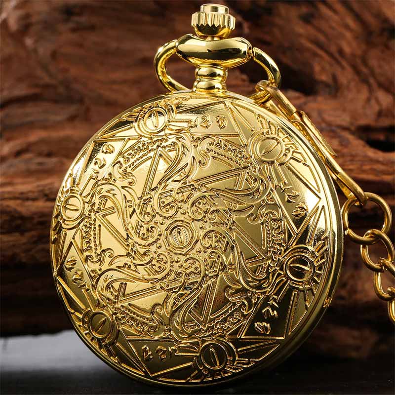 Gold pocket watch and chain uk back