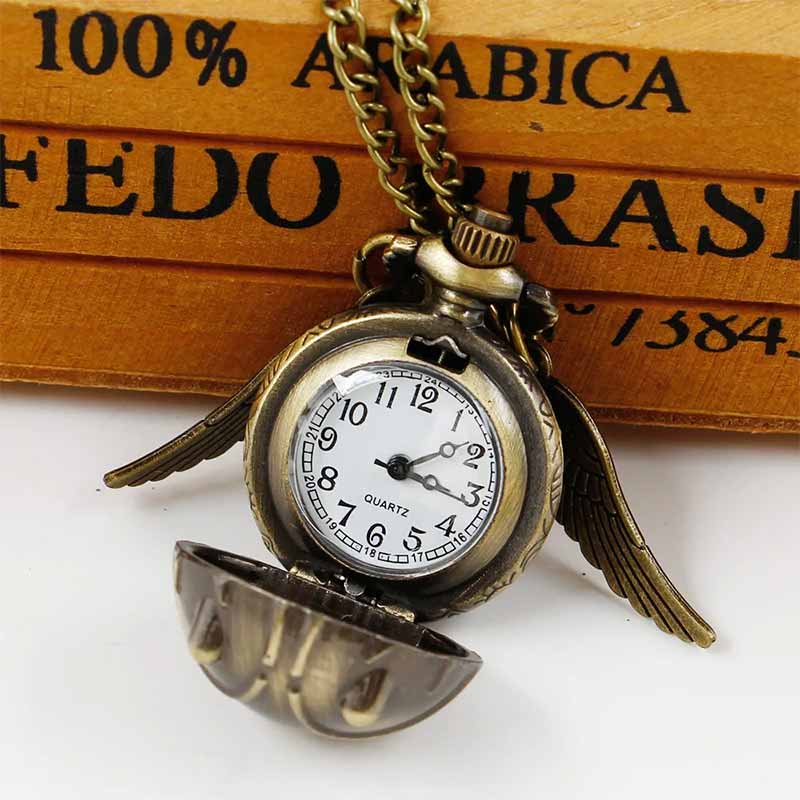 Golden snitch pocket watch quartz