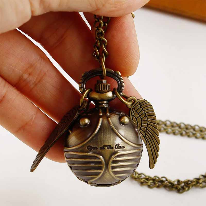 Golden snitch pocket watch stainless steel