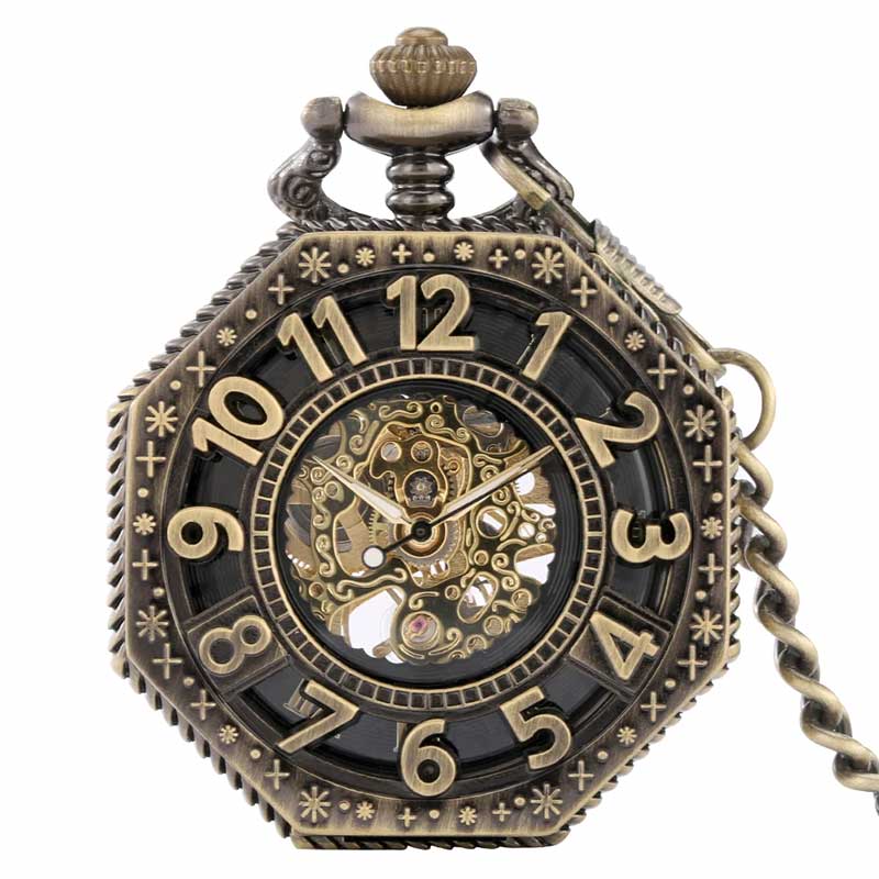 Half hunter pocket watch with arabic numerals for sale