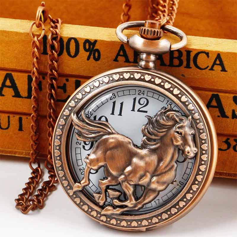 Horse pocket watch front