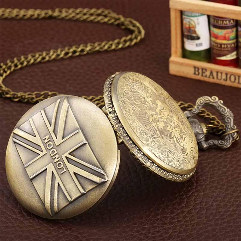 london pocket watch stainless steel