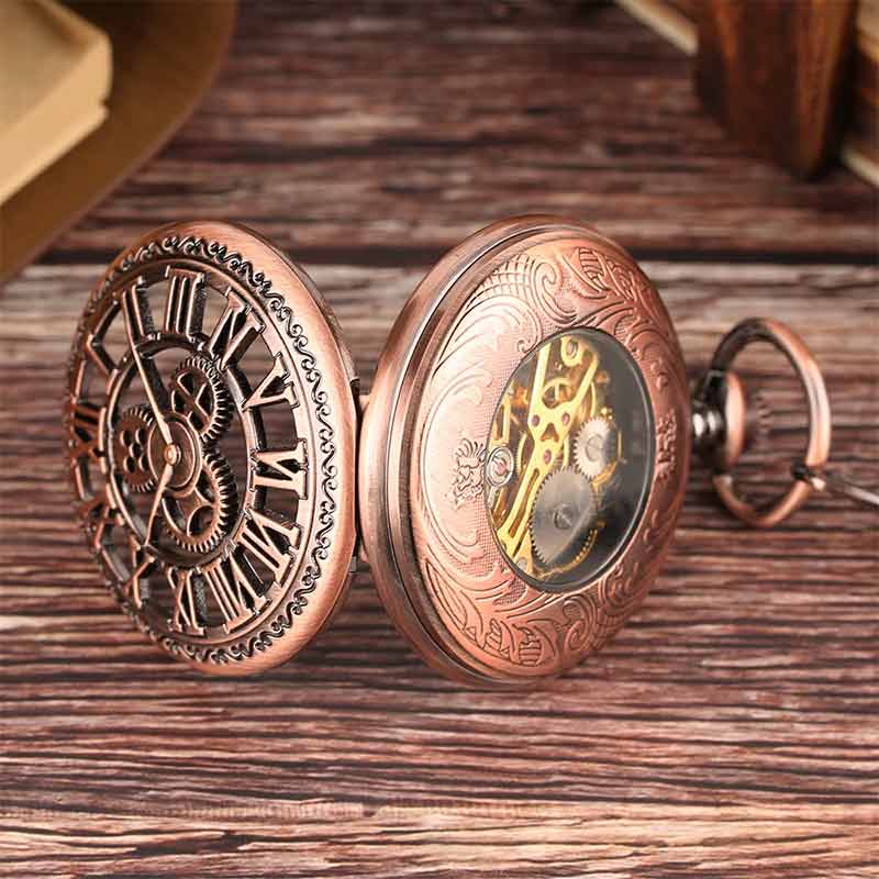 Mens mechanical pocket watch stainless steel