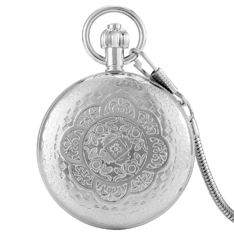 Pocket watch and chain silver