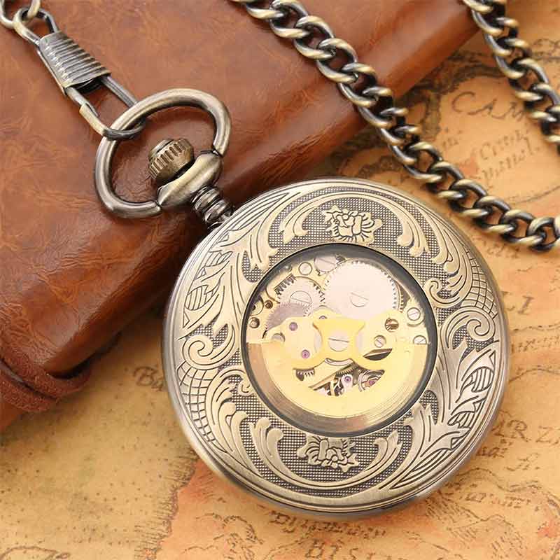 Self winding pocket watch back