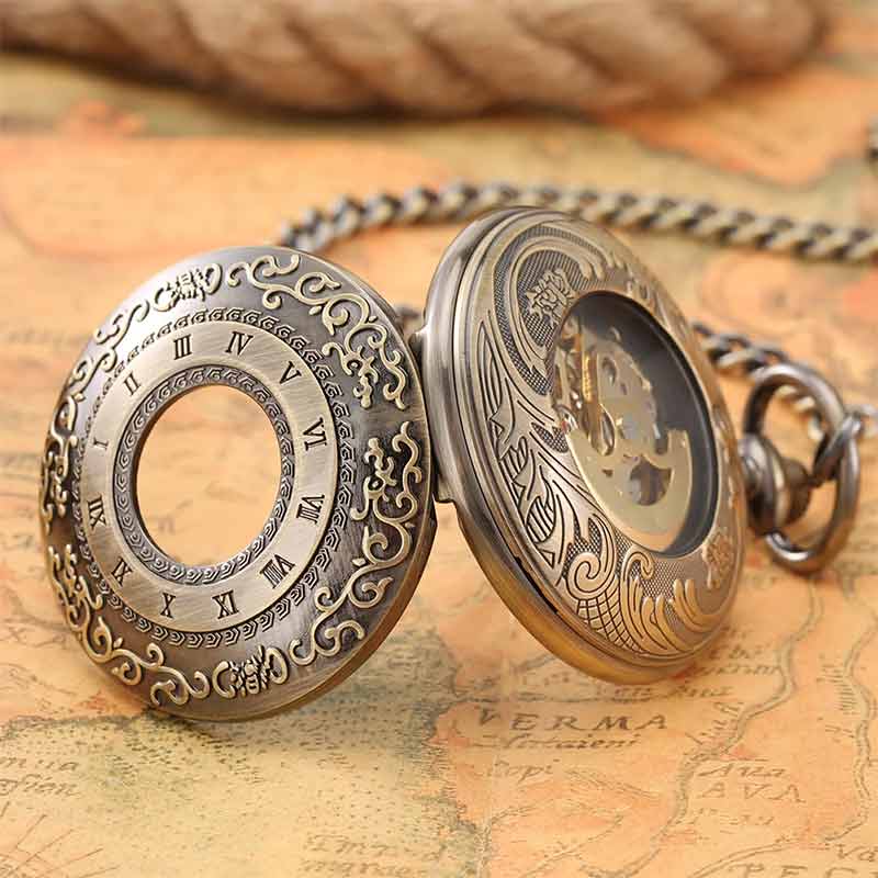 Self winding pocket watch stainless steel