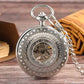 Silver mechanical pocket watch front