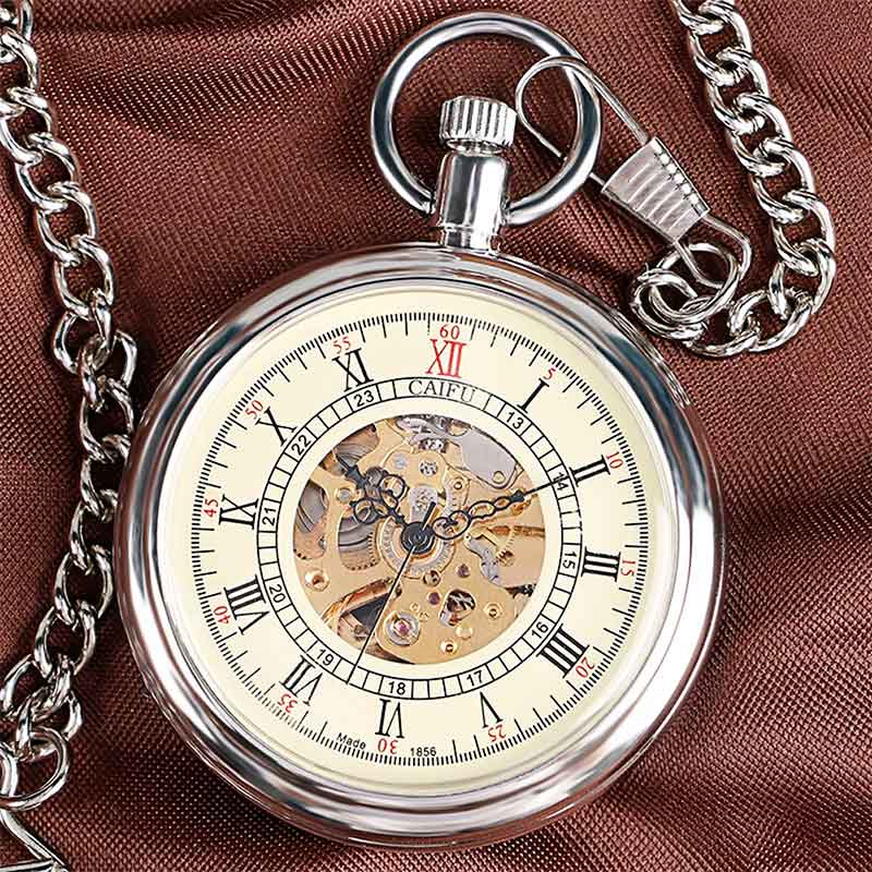 Silver open face pocket watch