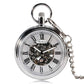 Silver pocket watch with chain