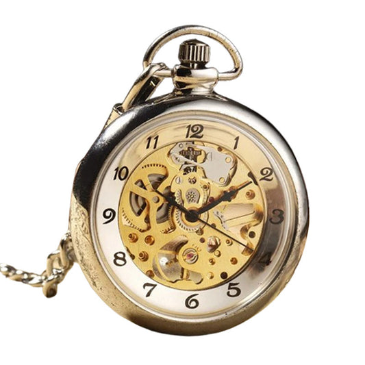 Silver skeleton pocket watch for sale