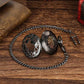 Stainless steel Black skeleton pocket watch