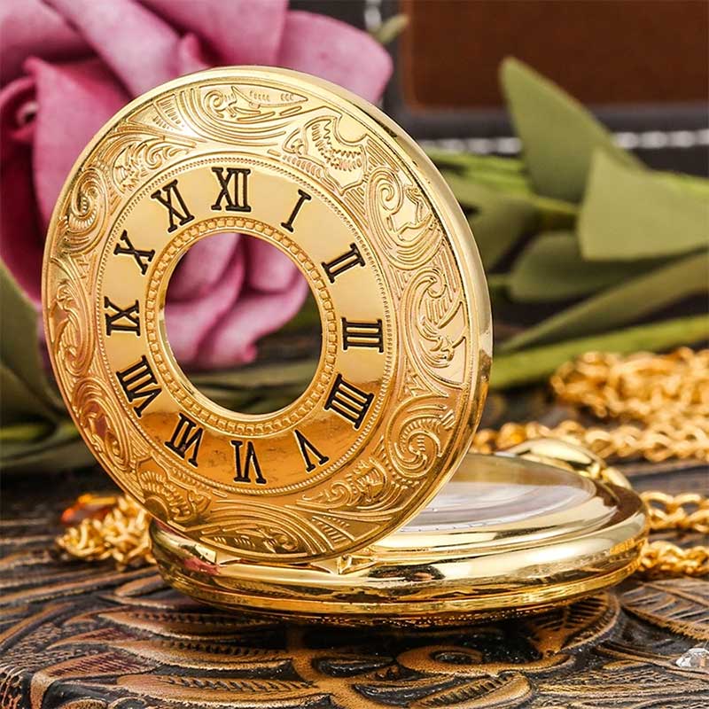 steampunk gold pocket watch