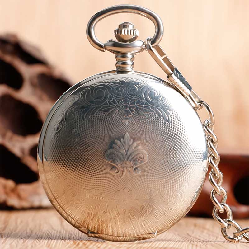 The back of the Vintage silver pocket watch