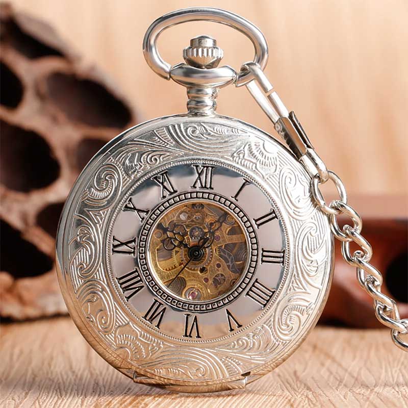 The front of the Vintage silver pocket watch