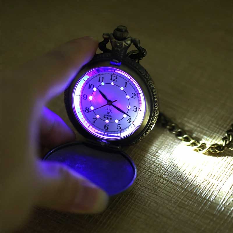 Train pocket watch led