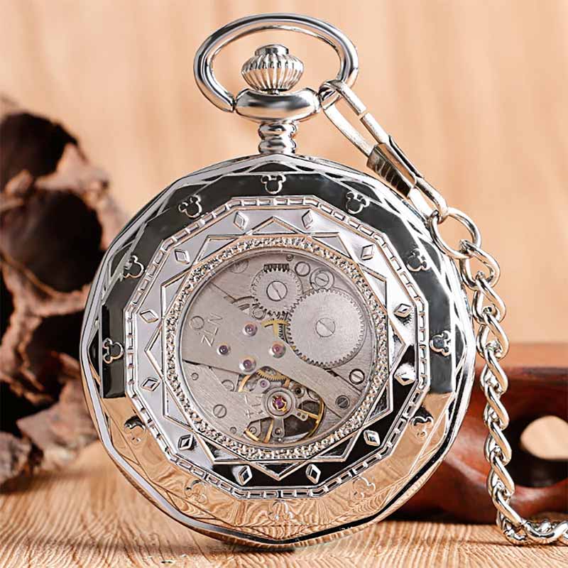 Vintage silver open face pocket watch back